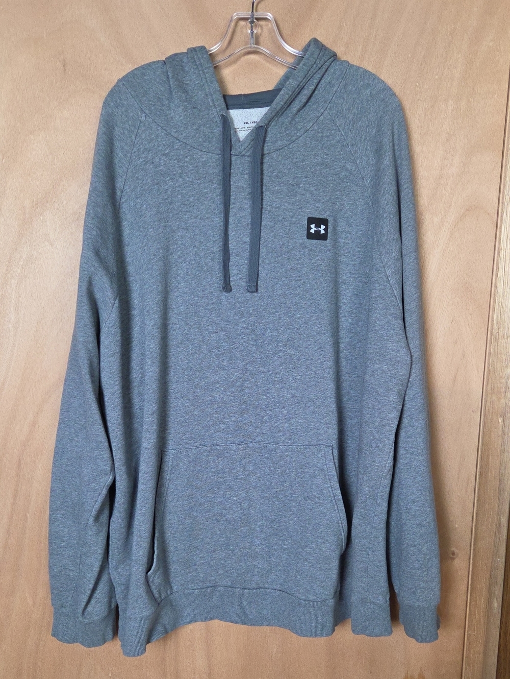 Under Armour Men's Heather Gray Hooded Pullover Sweatshirt Loose Cold Gear 4XL